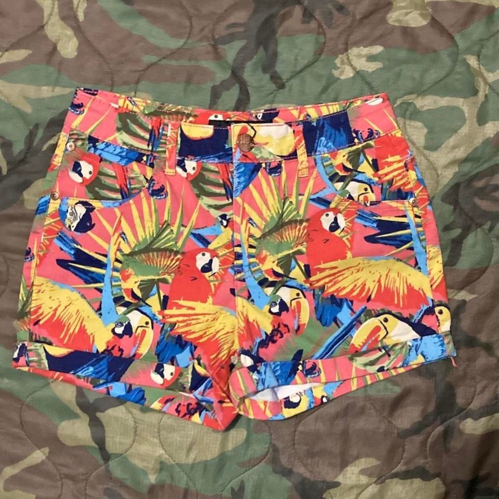 CP Jeans vintage 00's bird‎ all over print shorts womens 7/28